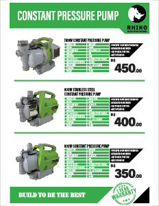 Rhino Constant Pressure Pump Flyer